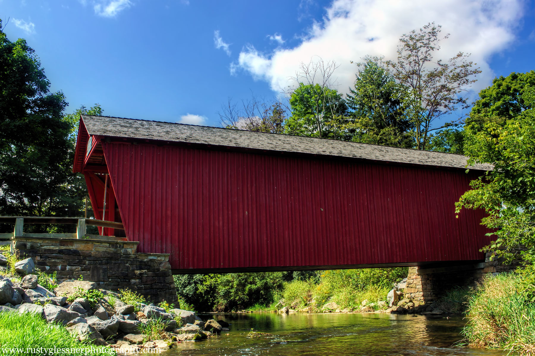 Side view of Logan Mills Covered Bridge, Clinton County, PA.