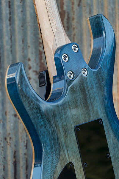 Bolt-on neck photo of custom-built guitar by State College photographer Rusty Glessner
